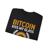 Bitcoin Kiss My Glass Goodbye Crypto Crewneck Sweatshirt – Cryptocurrency Shirt for Enthusiasts, Traders, and Meme Lovers