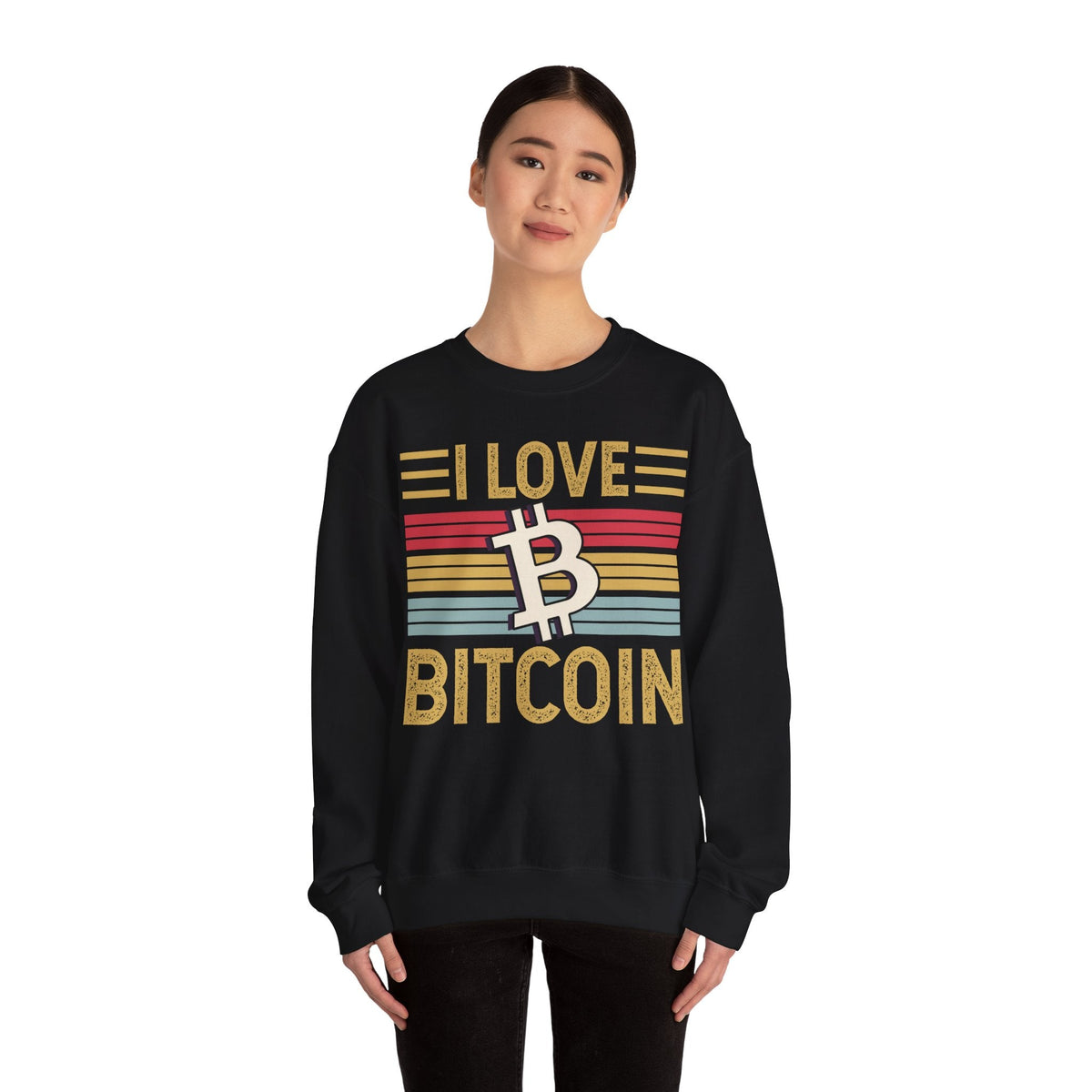 Bitcoin Love Crypto Crewneck Sweatshirt – Cryptocurrency Shirt for Enthusiasts, Traders, and Meme Lovers