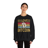 Bitcoin Love Crypto Crewneck Sweatshirt – Cryptocurrency Shirt for Enthusiasts, Traders, and Meme Lovers