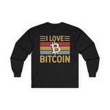 Bitcoin Love Crypto Long Sleeve – Cryptocurrency Shirt for Enthusiasts, Traders, and Meme Lovers