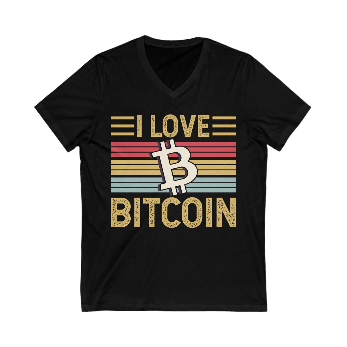 Bitcoin Love Crypto V-Neck – Cryptocurrency Shirt for Enthusiasts, Traders, and Meme Lovers