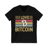 Bitcoin Love Crypto V-Neck – Cryptocurrency Shirt for Enthusiasts, Traders, and Meme Lovers