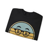 Bitcoin Retro Design Crypto Crewneck Sweatshirt – Cryptocurrency Shirt for Enthusiasts, Traders, and Meme Lovers