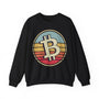 Bitcoin Retro Logo Crypto Crewneck Sweatshirt – Cryptocurrency Shirt for Enthusiasts, Traders, and Meme Lovers