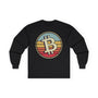 Bitcoin Retro Logo Crypto Long Sleeve – Cryptocurrency Shirt for Enthusiasts, Traders, and Meme Lovers