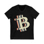 Bitcoin Symbol Retro Crypto V-Neck – Cryptocurrency Shirt for Enthusiasts, Traders, and Meme Lovers