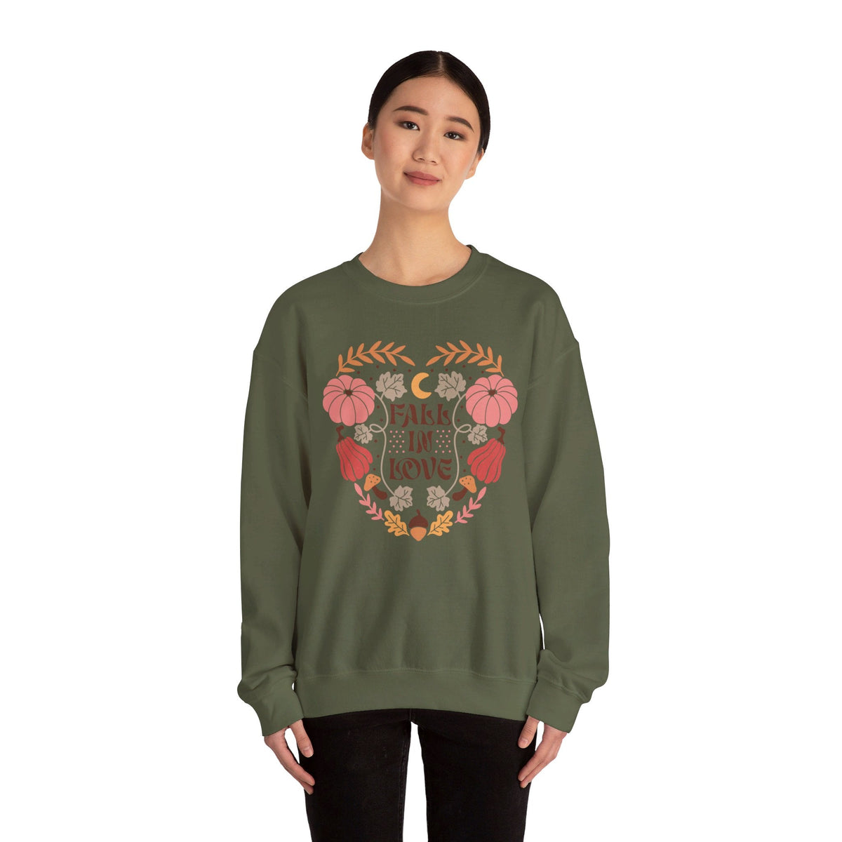 Boho Fall Autumn Sweatshirt - Cozy Free-Spirited Style - Embrace the Season in Comfort.