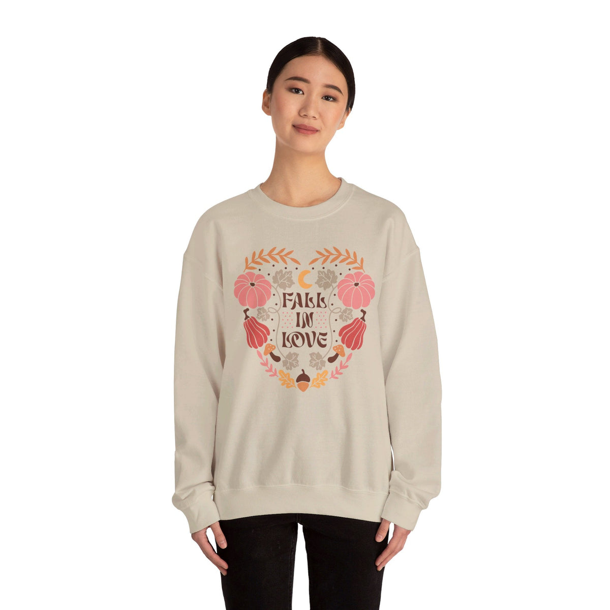 Boho Fall Autumn Sweatshirt - Cozy Free-Spirited Style - Embrace the Season in Comfort.