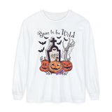 Bone To Be Wild - Funny Skeleton Pumpkin Graveyard Halloween Long Sleeve T-Shirt