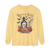 Bone To Be Wild - Funny Skeleton Pumpkin Graveyard Halloween Long Sleeve T-Shirt