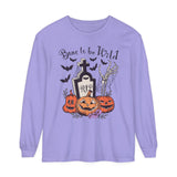 Bone To Be Wild - Funny Skeleton Pumpkin Graveyard Halloween Long Sleeve T-Shirt