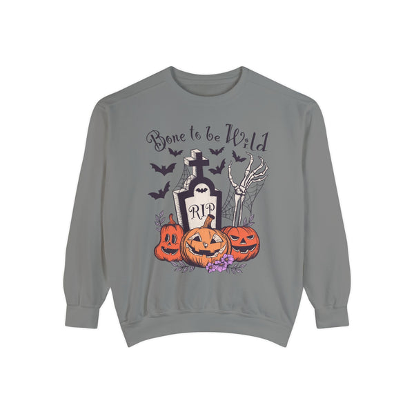 Bone To Be Wild - Funny Skeleton Pumpkin Graveyard Halloween Sweatshirt