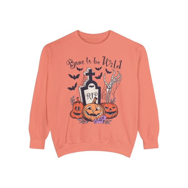 Bone To Be Wild - Funny Skeleton Pumpkin Graveyard Halloween Sweatshirt