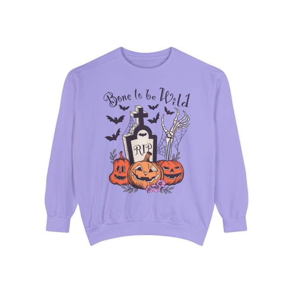 Bone To Be Wild - Funny Skeleton Pumpkin Graveyard Halloween Sweatshirt