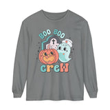 Boo Boo Crew Halloween Nurse Long Sleeve T-Shirt - Cute Pumpkin and Ghost Halloween Tee