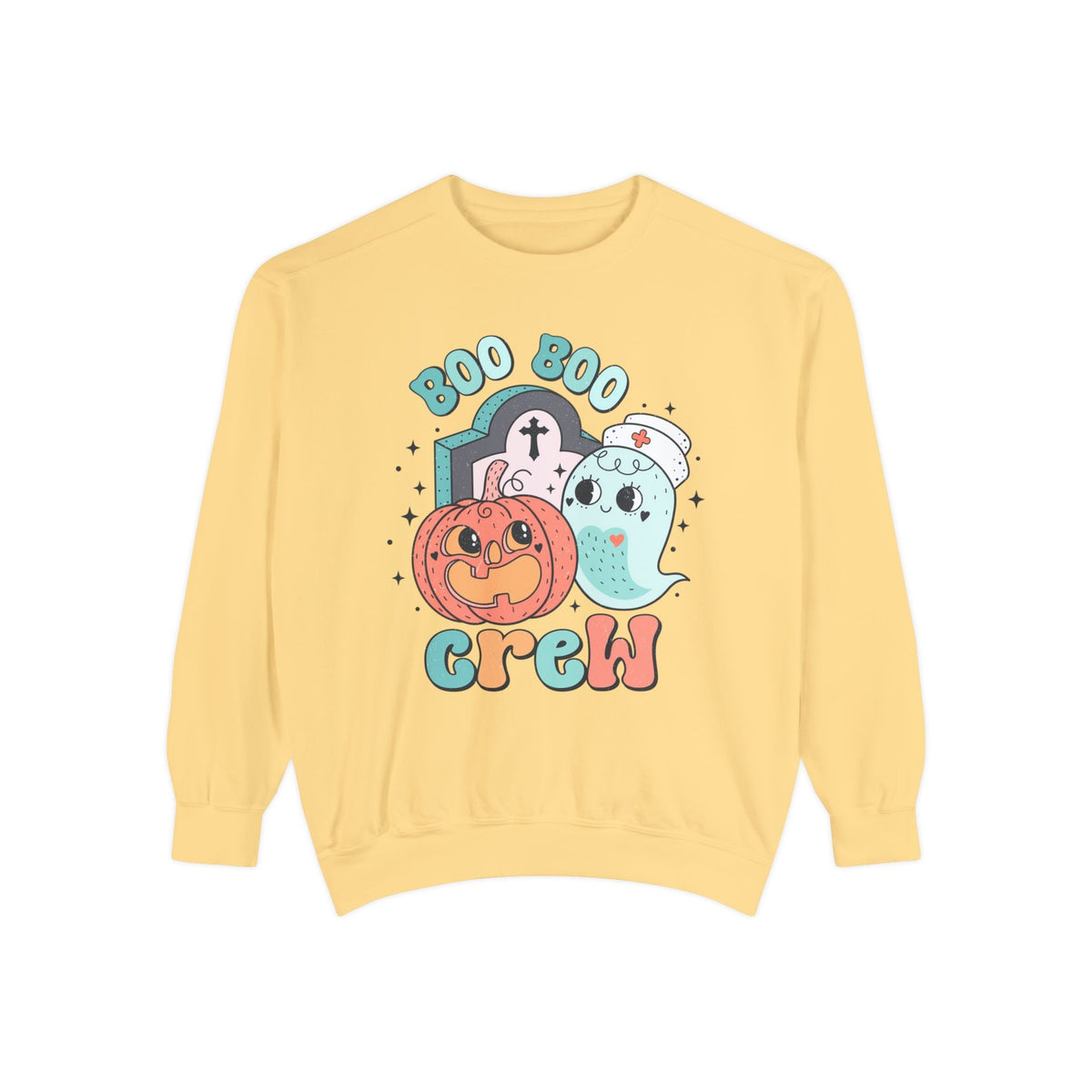 Boo Boo Crew Halloween Nurse Sweatshirt - Cute Pumpkin and Ghost Halloween Sweater