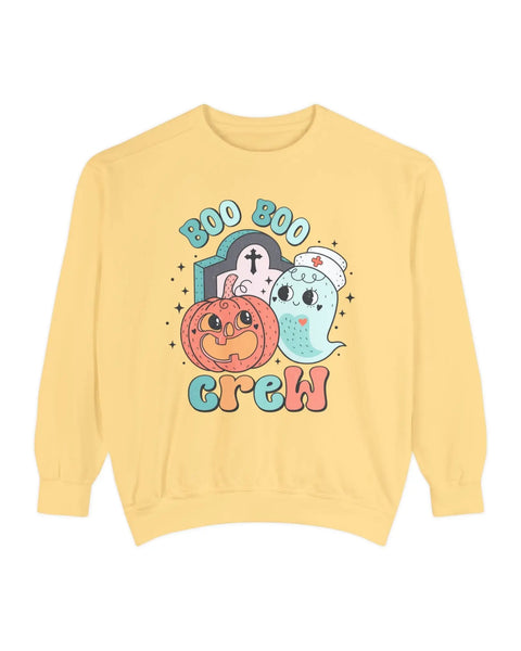 Boo Boo Crew Halloween Nurse Sweatshirt Cute Pumpkin Ghost Print
