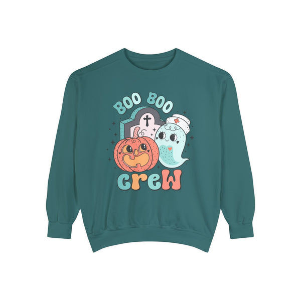 Boo Boo Crew Halloween Nurse Sweatshirt - Cute Pumpkin and Ghost Halloween Sweater