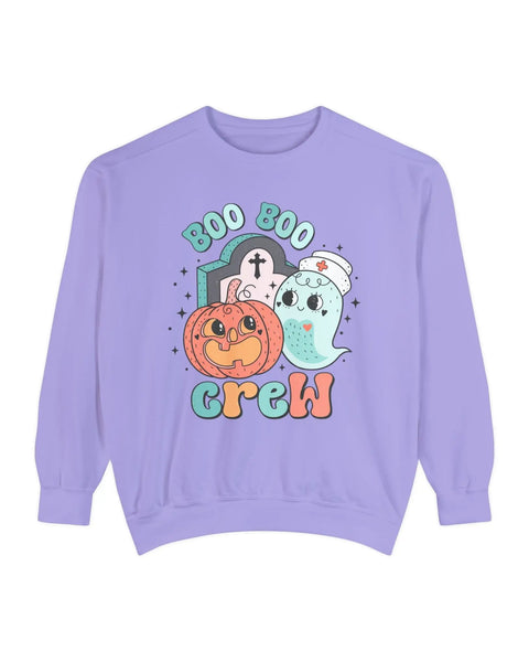 Boo Boo Crew Halloween Nurse Sweatshirt Cute Pumpkin Ghost Print