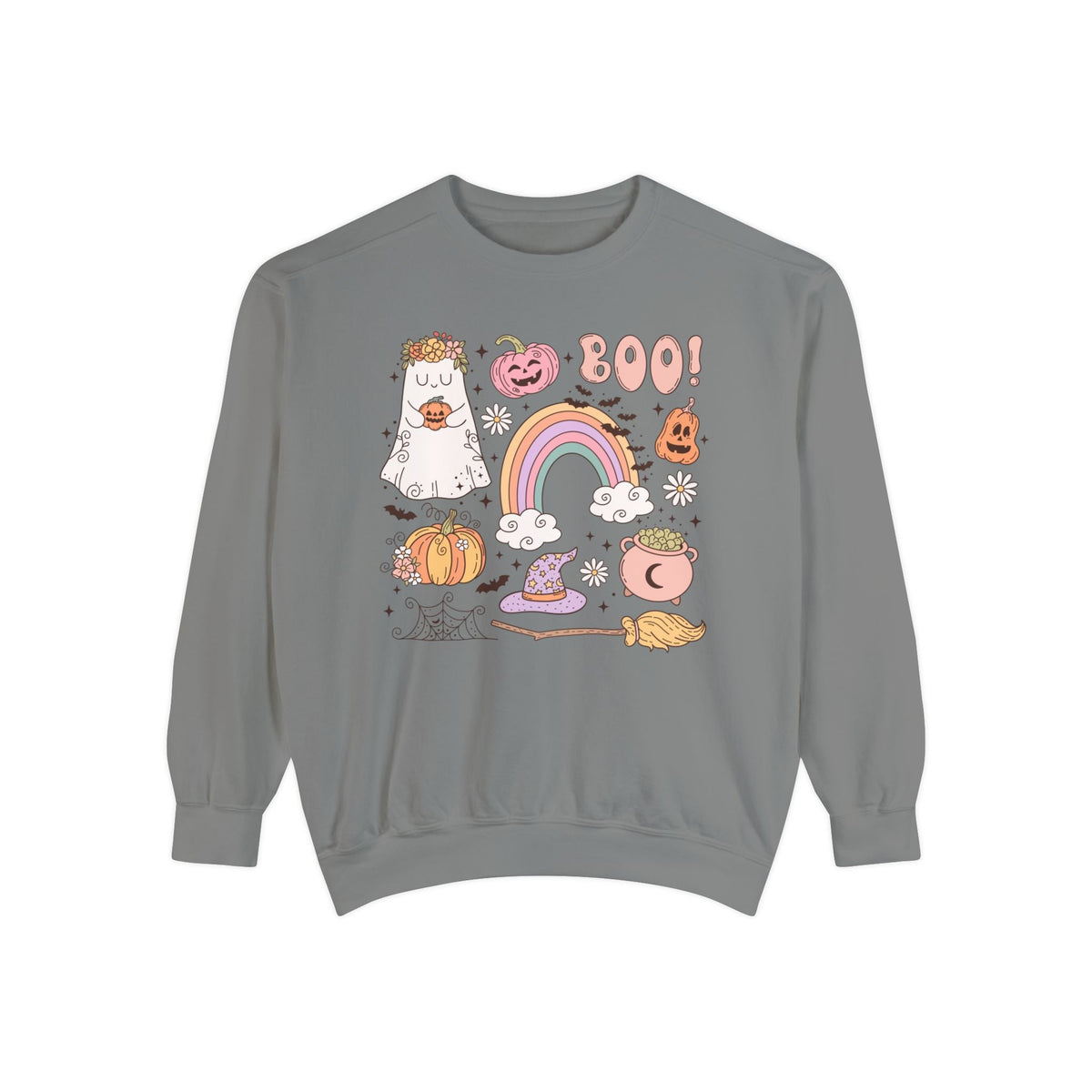 Boo! Halloween Sweatshirt Sticker Pack - Retro Ghost and Witch Hat Design