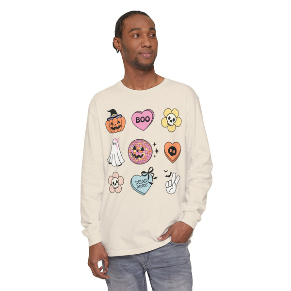 Boo-Jee Ghost - Funny Halloween Coffee Lover Long Sleeve Tee