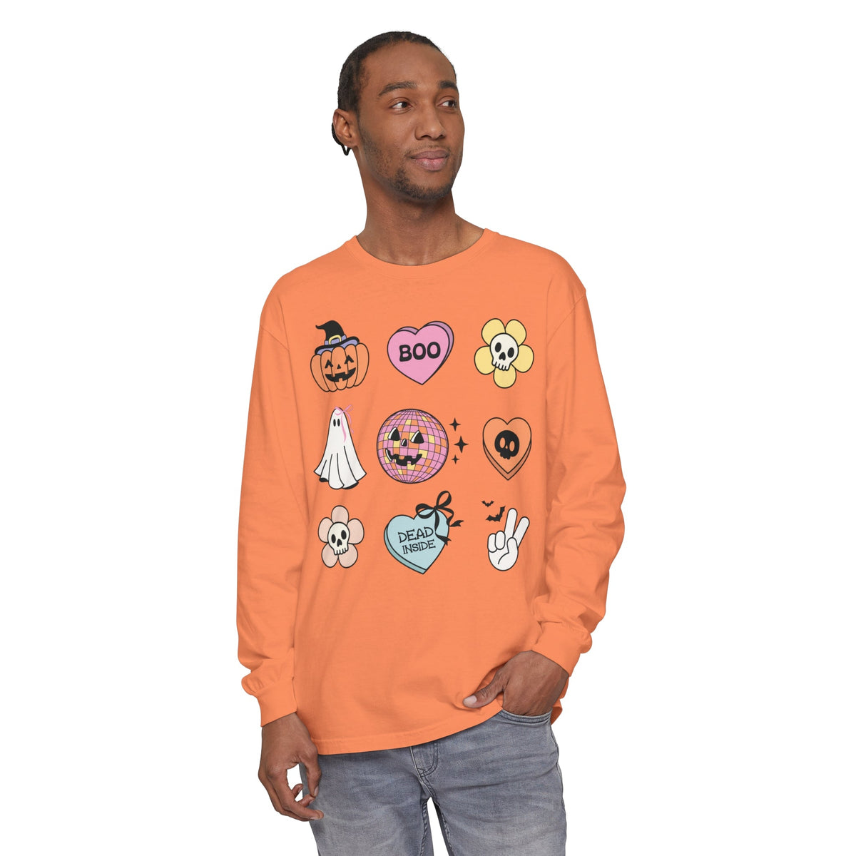 Boo-Jee Ghost - Funny Halloween Coffee Lover Long Sleeve Tee