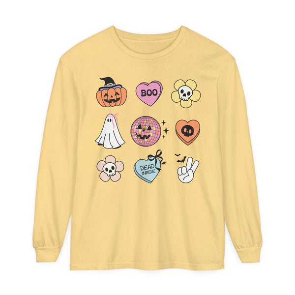 Boo-Jee Ghost - Funny Halloween Coffee Lover Long Sleeve Tee