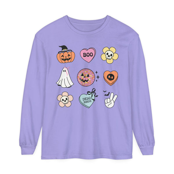 Boo-Jee Ghost - Funny Halloween Coffee Lover Long Sleeve Tee