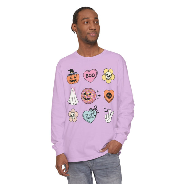 Boo-Jee Ghost - Funny Halloween Coffee Lover Long Sleeve Tee