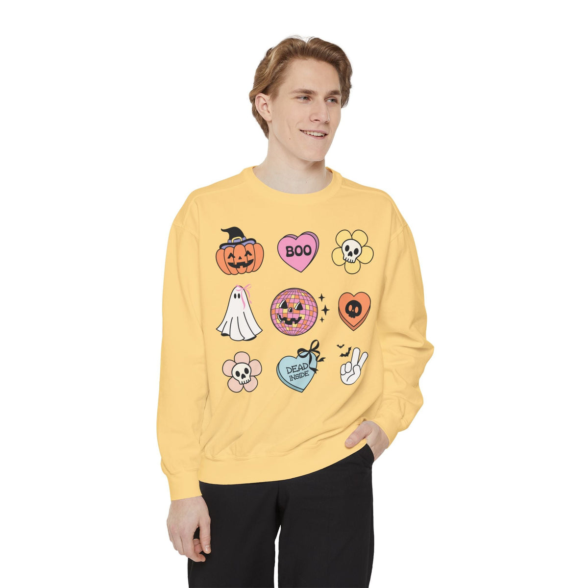 Boo-Jee Ghost - Funny Halloween Sweatshirt Coffee Lover Graphic Sweater