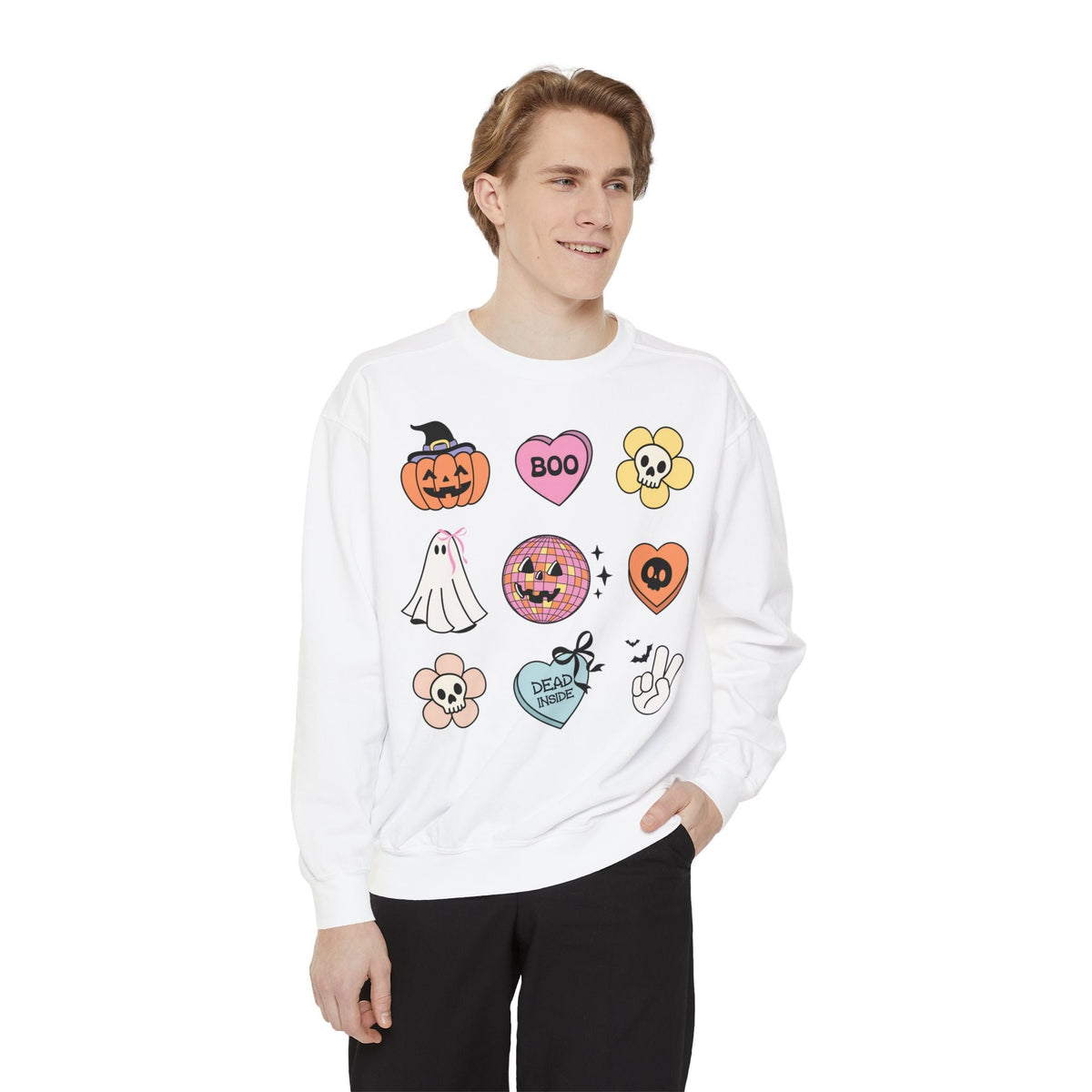 Boo-Jee Ghost - Funny Halloween Sweatshirt Coffee Lover Graphic Sweater