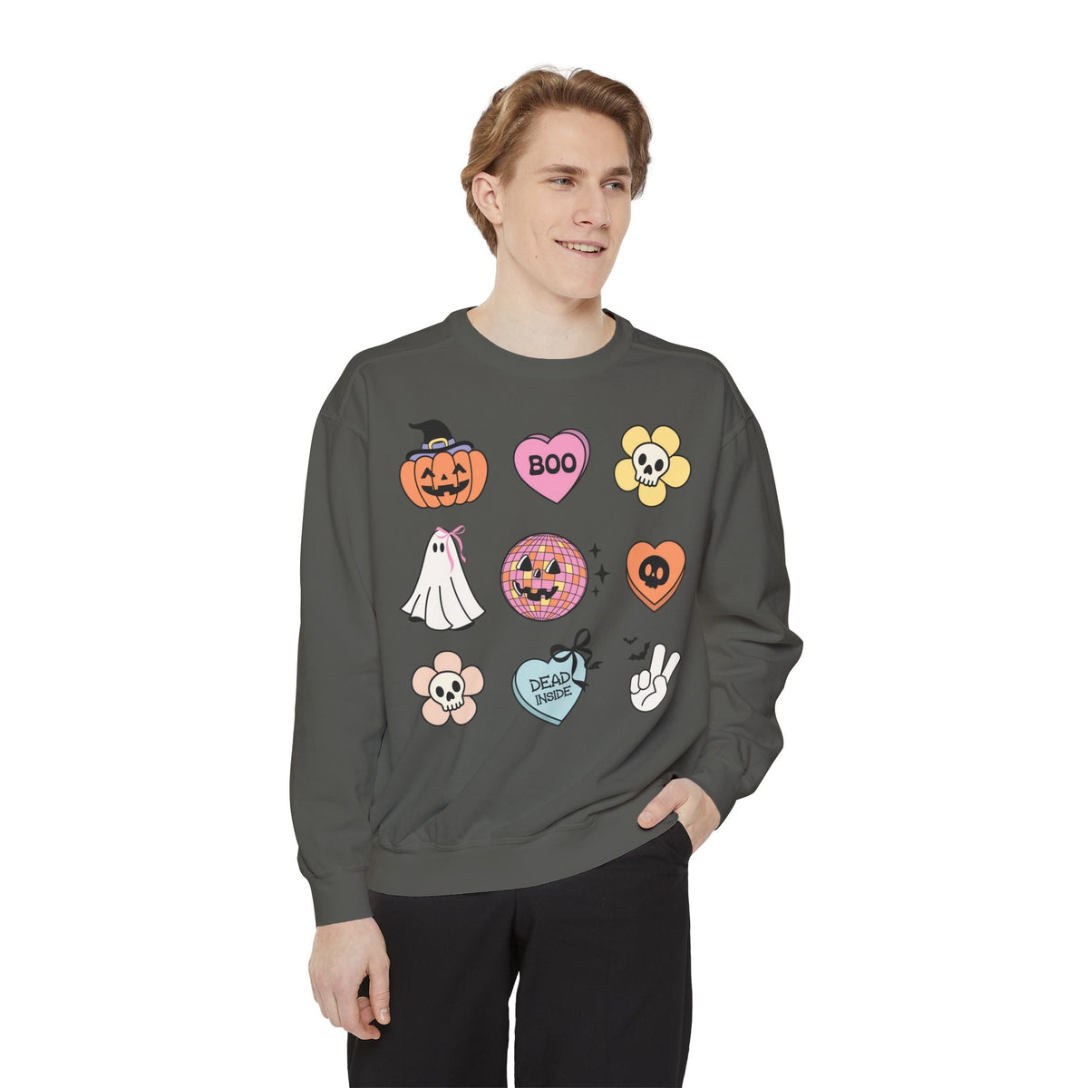 Boo-Jee Ghost - Funny Halloween Sweatshirt Coffee Lover Graphic Sweater