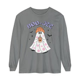 Boo-Jee Ghost Halloween Long Sleeve T-Shirt - Trendy Coffee Lover Ghost Graphic Tee