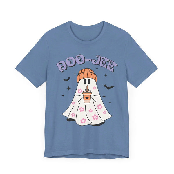 Boo-Jee Ghost Halloween Shirt - Trendy Coffee Lover Ghost Graphic Tee