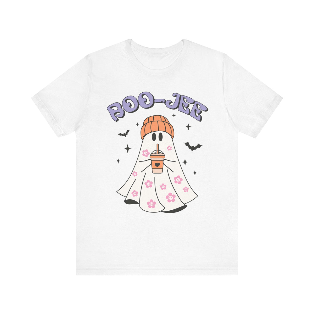 Boo-Jee Ghost Halloween Shirt - Trendy Coffee Lover Ghost Graphic Tee