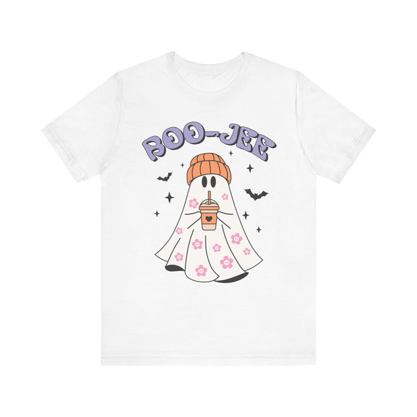 Boo-Jee Ghost Halloween Shirt - Trendy Coffee Lover Ghost Graphic Tee