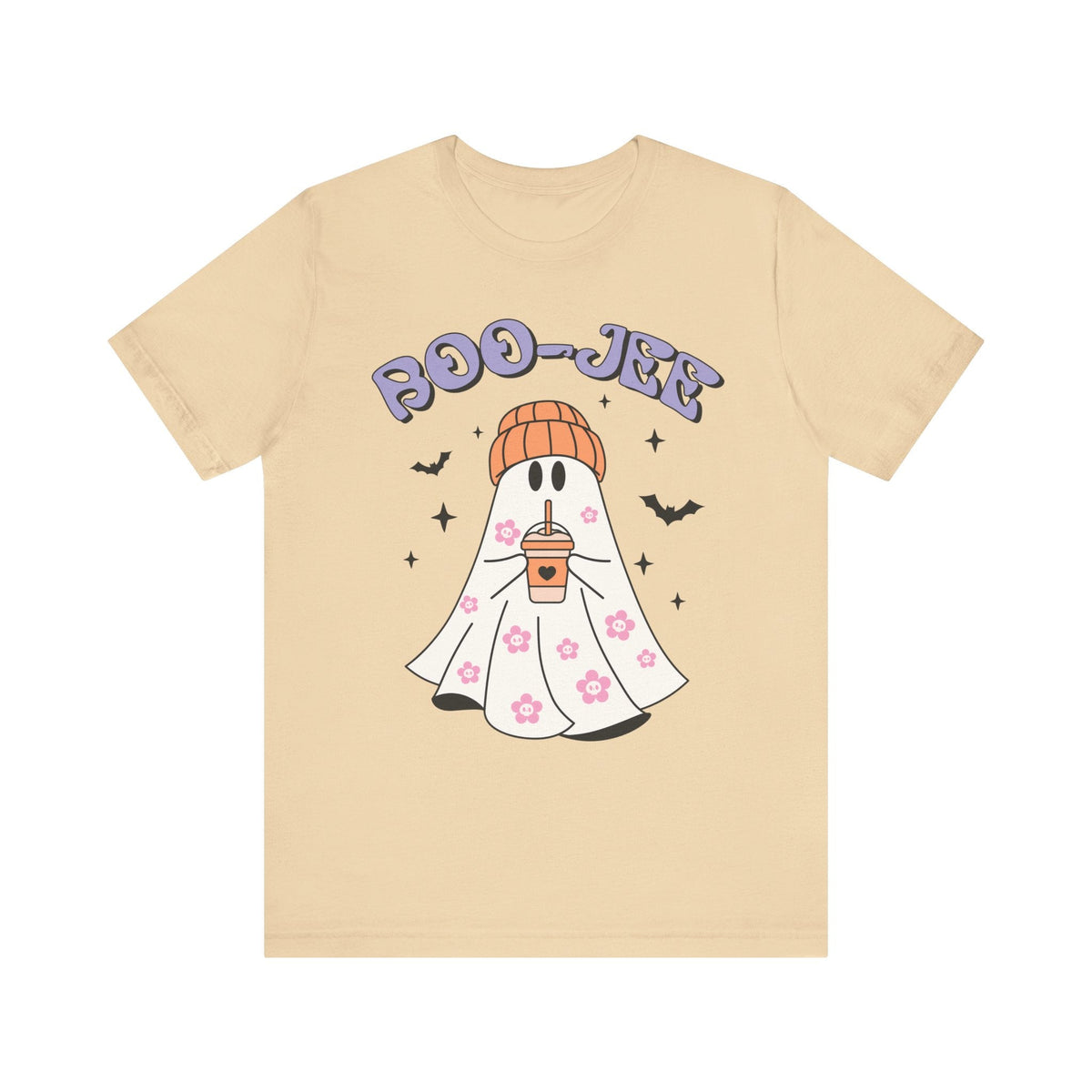 Boo-Jee Ghost Halloween Shirt - Trendy Coffee Lover Ghost Graphic Tee