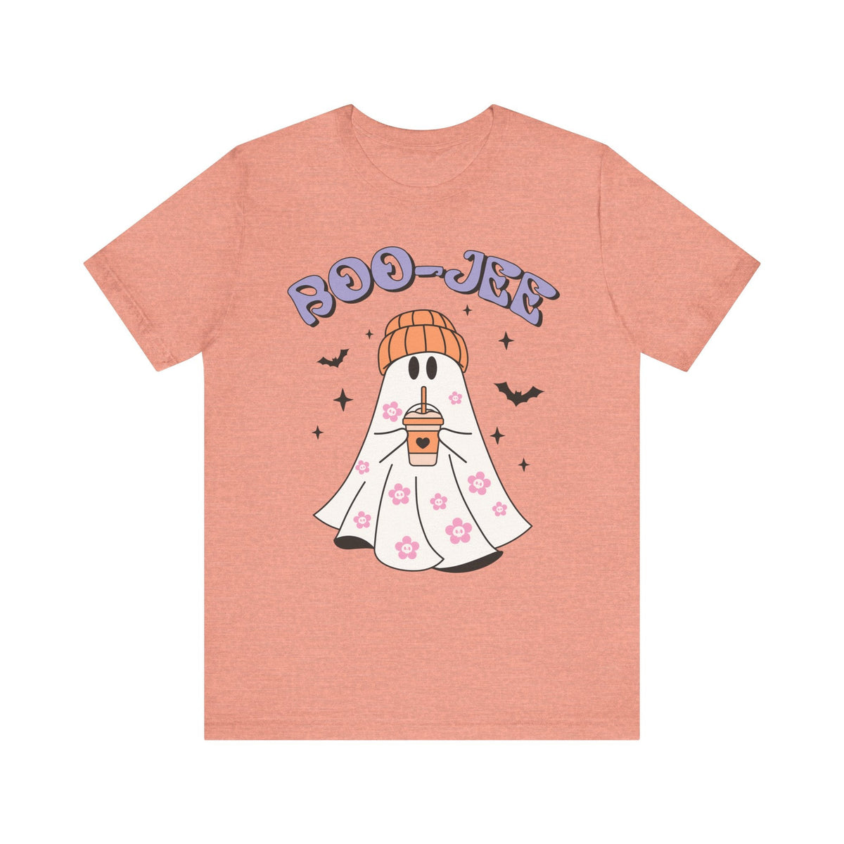 Boo-Jee Ghost Halloween Shirt - Trendy Coffee Lover Ghost Graphic Tee