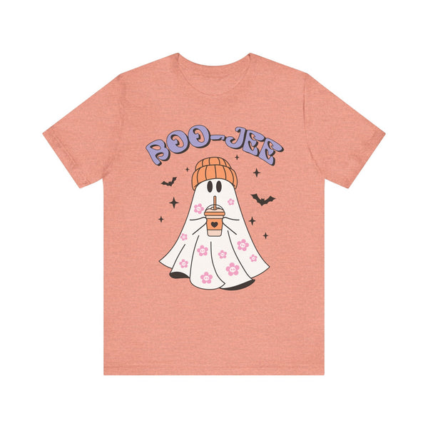 Boo-Jee Ghost Halloween Shirt - Trendy Coffee Lover Ghost Graphic Tee