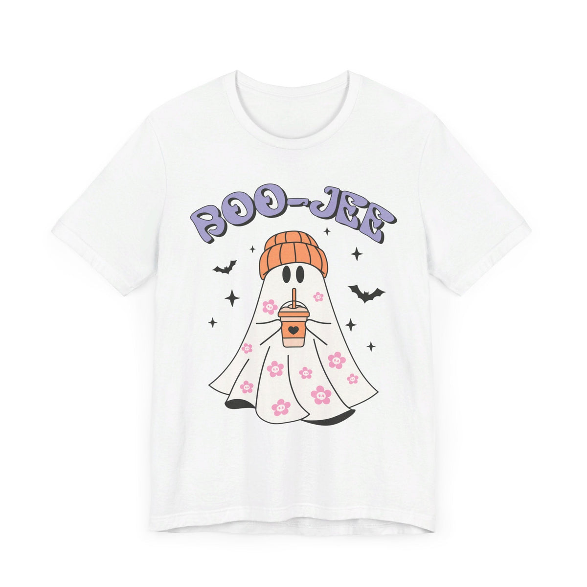 Boo-Jee Ghost Halloween Shirt - Trendy Coffee Lover Ghost Graphic Tee