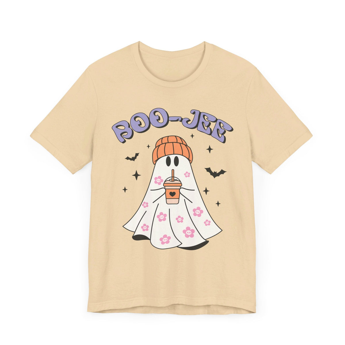 Boo-Jee Ghost Halloween Shirt - Trendy Coffee Lover Ghost Graphic Tee