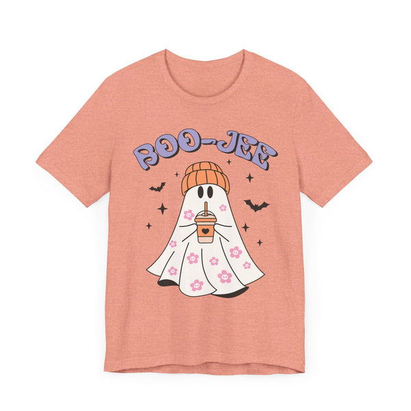 Boo-Jee Ghost Halloween Shirt - Trendy Coffee Lover Ghost Graphic Tee