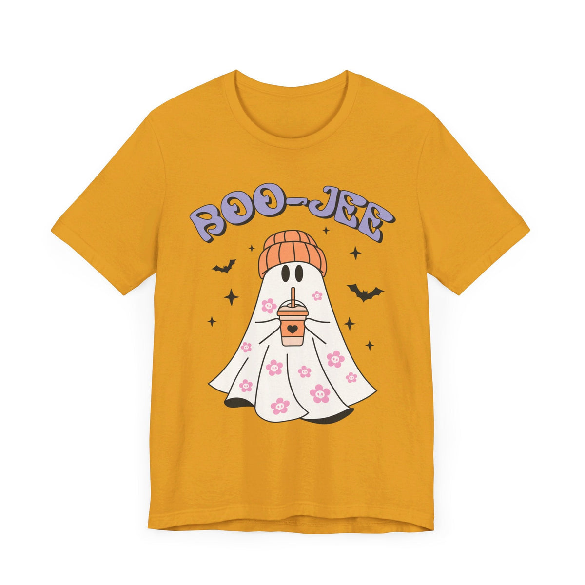 Boo-Jee Ghost Halloween Shirt - Trendy Coffee Lover Ghost Graphic Tee