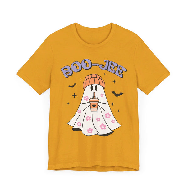 Boo-Jee Ghost Halloween Shirt - Trendy Coffee Lover Ghost Graphic Tee