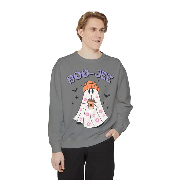 Boo-Jee Ghost Halloween Sweatshirt - Trendy Coffee Lover Ghost Graphic Sweater