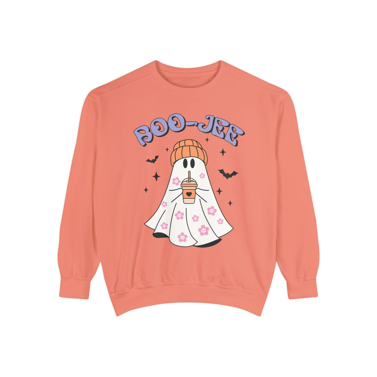 Boo-Jee Ghost Halloween Sweatshirt - Trendy Coffee Lover Ghost Graphic Sweater