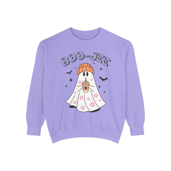 Boo-Jee Ghost Halloween Sweatshirt - Trendy Coffee Lover Ghost Graphic Sweater