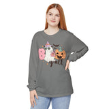 Boo Y'all Ghost Halloween Long Sleeve T-Shirt - Cute Ghost and Pumpkin Southern Halloween Tee