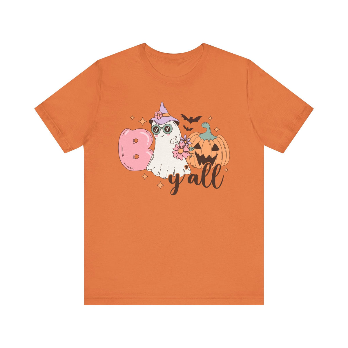 Boo Y'all Ghost Halloween Shirt - Cute Ghost and Pumpkin Southern Halloween Tee