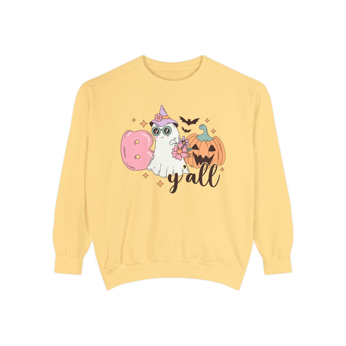 Boo Y'all Ghost Halloween Sweatshirt - Cute Ghost and Pumpkin Southern Halloween Sweater